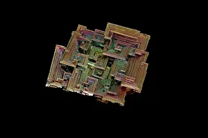 Metalic Prints: Bismuth, Bi, chemical element, atomic number 83, a post-transition metal, laboratory grown