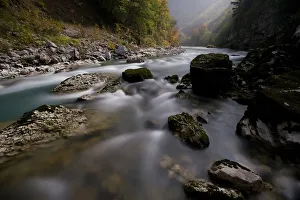 Images Dated 11th October 2008: Bjelovac Cascade in moonlight, River Tara, Durmitor NP, Montenegro, October 2008