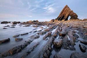 Images Dated 9th July 2020: Blackchurch Rock at Mouth Mill, near Browhsham / Clovelly, last light, North Devon, UK