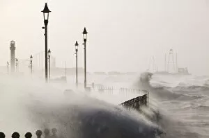 2018 August Highlights Collection: Blackpool battered by storms on 18 January 2007