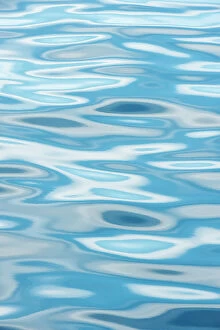 Cool Coloured Coasts Collection: Blue sky reflected in ripples of water, Svalbard, Norway, June 2010