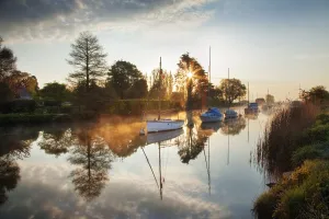 Boats of the River Frome, Wareham, Dorset, England, UK. May 2015