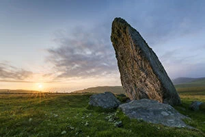 Ancient Gallery: Borastubble standing stone, Shetland, Shetland Islands, Scotland, UK. August, 2014