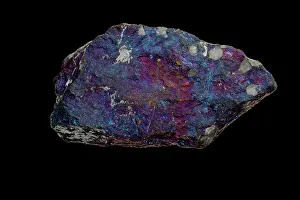 Minerals Prints: Bornite, Cu5FeS4, Copper iron sulfide, 'Peacock Ore', Zacatecas, Mexico