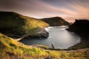 Footpaths Collection: Boscastle harbour and north Cornish coastline, Cornwall, UK. May 2009