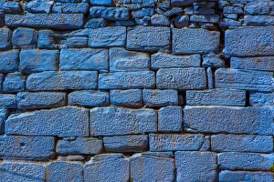 Blue Collection: Brick wall in the Blue City, Jodhpur, Rajasthan, India