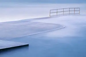 High Tide Prints: Bude sea pool at high tide, Bude, Cornwall, England, UK. February, 2024