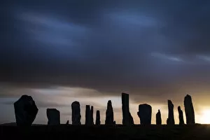 Ancient Gallery: Callanish Stones silhouetted at dawn, Isle of Lewis, Outer Hebrides, Scotland, UK
