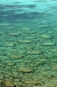 Clear sea water showing stones below the surface, Karpaz Peninsula, North Cyprus