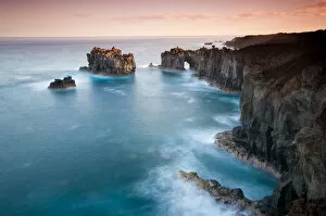 Images Dated 7th February 2011: Cliffs and sea-stacks on the coast of El Hierro Island. Canary Islands, February 2011