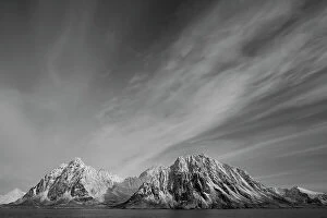 Images Dated 9th March 2010: Clouds over coastal mountains, Svalbard, Norway, September 2009