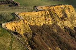 Footpath Prints: Coast path between Thorncombe Beason and Eype Mouth showing Thorncombe Sands in the cliff face