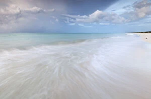 Coastal landscape with empty beach Ria Lagartos Biosphere Reserve, Yucatan Peninsula