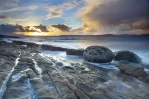 Time Exposure Prints: Coastal landscape at sunset, near Elgol