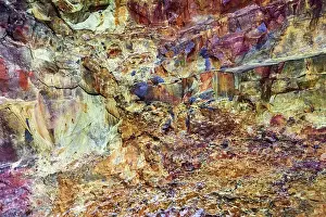 Volcano Prints: Coloured rocks inside the magma chamber of the dormant Thrihnukagigur volcano