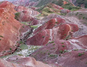 Images Dated 3rd November 2009: Colourful rolling hills along the border region to Azerbaijan, David Gareji Nature Reserve