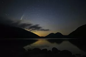 March 2022 highlights Gallery: Comet Neowise over Jordan Pond, Acadia National Park, Maine, USA. July, 2020