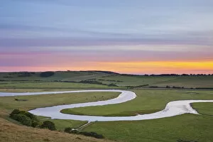 Images Dated 4th July 2011: The Cuckmere River at sunset, Seven Sisters Country Park, South Downs National Park