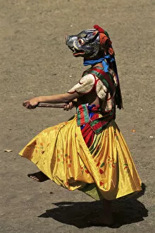 Images Dated 16th October 2006: Dance of the Three Kings of Ging, Gom Kora Festival, Bhutan 2001