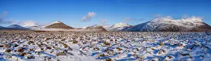 Summit Prints: Doan Mountain and summit of the High Mournes in winter viewed from Lough Shannagh track