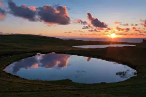 Reflection Prints: Dridgeo and Eshaness Lochs at sunrise