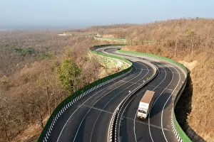 Damaged Prints: Drone shot of National Highway NH-44