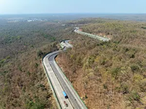 Damaged Prints: Drone shot of National Highway NH-44