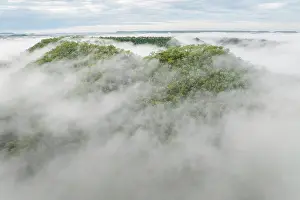 Cloud Prints: Drone view of hills smothered in a cloud inversion in the upper reaches of the Adelaide River catchment