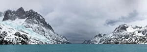 Images Dated 16th April 2019: Drygalski Fjord, South Georgia. November. Digitally stitched panoramic image