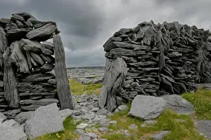 Dry Stone Wall Prints: Drystone walls, Inishmaan, Aran Islands, County Galway, Republic of Ireland. June, 2019