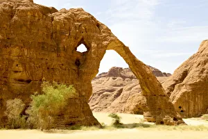 Sandstone Prints: Elephant arch - eroded sandstone rock formation in the Ennedi Natural And Cultural