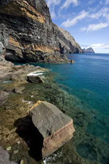 Cliffs Prints: Entrance to Furna da gua cave, regularly visited by Monk Seals (Monachus
