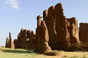 Images Dated 30th March 2020: Eroded sandstone rock formations in the Ennedi Natural And Cultural Reserve