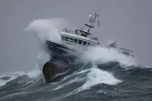 2011 Highlights Gallery: Fishing vessel Harvester powering through huge waves while operating in the North Sea