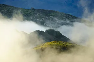 Fog between the mountains. Lagos de Covadonga (Covadonga Lakes) in Picos de Europa National Park Fog between the mountains. Lagos de Covadonga (Covadonga Lakes) in Picos de Europa National Park