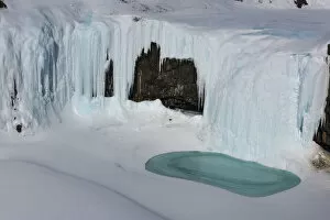 Sergey Gorshkov Collection: Frozen waterfall, Putoransky State Nature Reserve, Putorana Plateau, Siberia, Russia