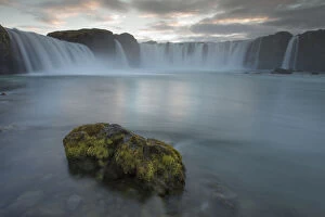 Waterfalls Gallery: Godafoss waterfall at sunset, Myvatn, Iceland, September 2013