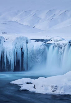 Blue Gallery: Godafoss in winter, Bardardalur district of North-Central Iceland, March 2016