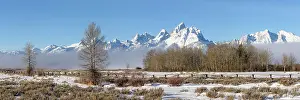 Snowcapped Prints: Grand Teton mountains and Snake River Valley in winter