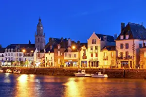 Town Prints: The harbour at night, Le Croisic, Loire-Atlantique, France. July, 2023
