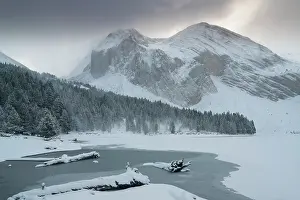 Aragon Prints: Ibon de Plan mountain lake in winter