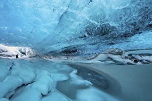 Ice cave below the Breidamerkurjokull Glacier, eastern Iceland, February 2015