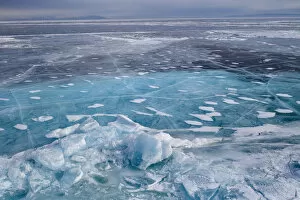 Asian Russia Gallery: Ice with cracks on Lake Baikal, aerial shot. Photographed for The Freshwater Project extended