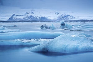 Blue Collection: Ice in the glacial lagoon at Jokulsarlon, Iceland, February 2015