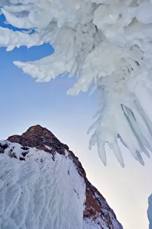 Images Dated 9th March 2013: Ice splash out formation with icicles, Lake Baikal, Siberia, Russia, March