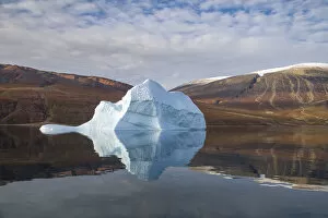Icebergs Gallery: Iceberg and reflection, in Rode Fjord (Red Fjord), Scoresby Sund, Greenland, August