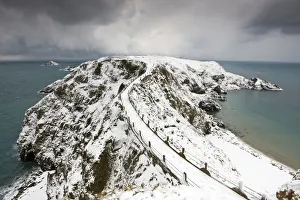 Paths Prints: The isthmus between Greater and Little Sark, bound in snow