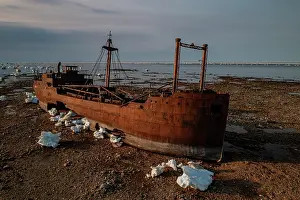Manitoba Prints: The Ithaka shipwreck on the shores of the Hudson Bay