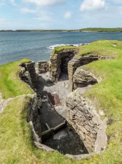 Shetland Prints: Jarlshof prehistoric settlement, an archaeologic site, Shetland, Scotland, UK. June, 2017
