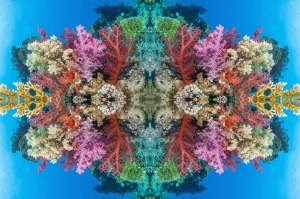 Kaleidoscopic image of corals (Dendronephthya sp) Egypt, Red Sea